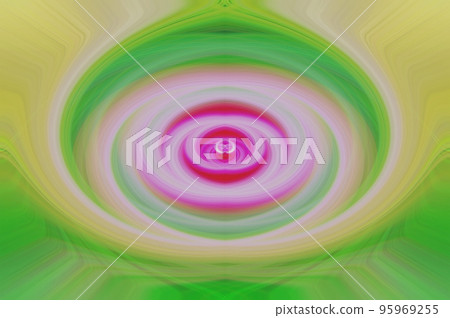 Illustration of pink and green fibers curves. Abstract circular motion. Abstract background with beautiful colors, abstract image of a beautiful flower. 95969255