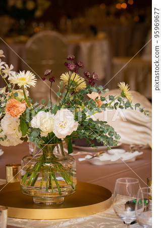 Christmas season reception table decoration 95969677