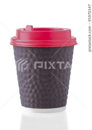 Paper coffee cup with lid Paper coffee cup with lid 95970347