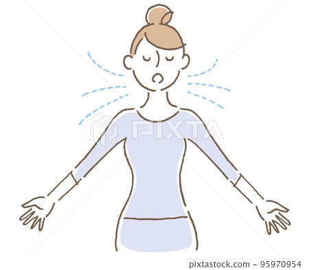 吸氣呼氣女人 95970954