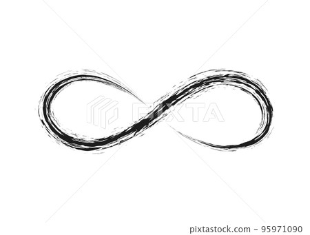 Infinity, Looped Brush Stroke . Curved Dry Brush Stroke. Grunge Distress Textured Design Element. Grungy Black Painted Used As Banner, Template, Logo. Vector illustration isolated on white background Infinity, Looped Brush Stroke . Curved Dry Brush Stroke. Grunge Distress Textured Design Element. Grungy Black Painted Used As Banner, Template, Logo. Vector illustration isolated on white background 95971090