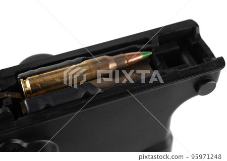 disassembled assault rifle cartridge in the receiver disassembled assault rifle cartridge in the receiver 95971248