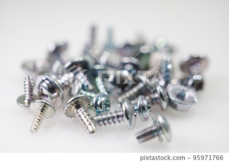 Screws, self-tapping, bolts on a white background. 95971766