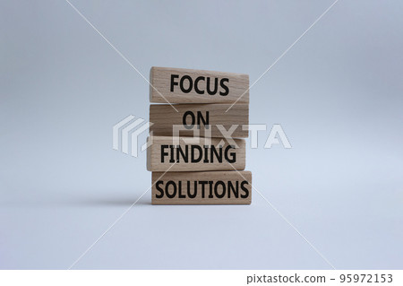 Focus on finding solutions symbol. Concept words Focus on finding solutions on wooden blocks. Beautiful white background. Business and Focus on finding solutions concept. Copy space Focus on finding solutions symbol. Concept words Focus on finding solutions on wooden blocks. Beautiful white background. Business and Focus on finding solutions concept. Copy space 95972153