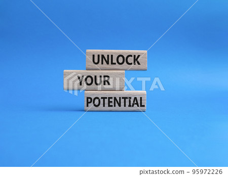 Unlock your Potential symbol. Wooden blocks with words Unlock your Potential. Beautiful blue background. Business and Unlock your Potential concept. Copy space. Unlock your Potential symbol. Wooden blocks with words Unlock your Potential. Beautiful blue background. Business and Unlock your Potential concept. Copy space. 95972226
