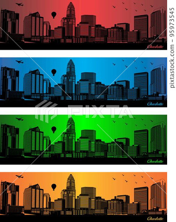 Charlotte city in a four different colors Charlotte city in a four different colors 95973545