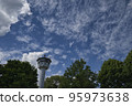 An old watchtower on the former border of the GDR 95973638