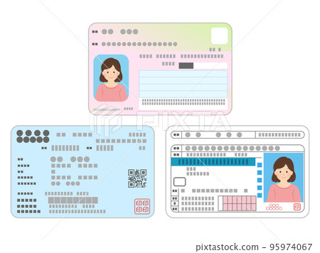 My number card, insurance card, driver's license _ identification card _ female 95974067