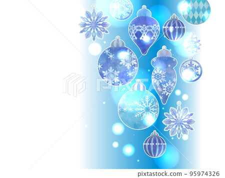 Christmas ornament illustration background, chic blue Christmas ornament illustration background, chic blue 95974326