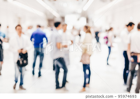Abstract blurred people socializing during coffee break at business meeting or conference. Abstract blurred people socializing during coffee break at business meeting or conference. 95974693