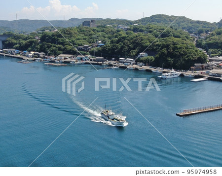 惠子鎮名古屋浦出發的漁船鳥瞰圖 惠子鎮名古屋浦出發的漁船鳥瞰圖 95974958