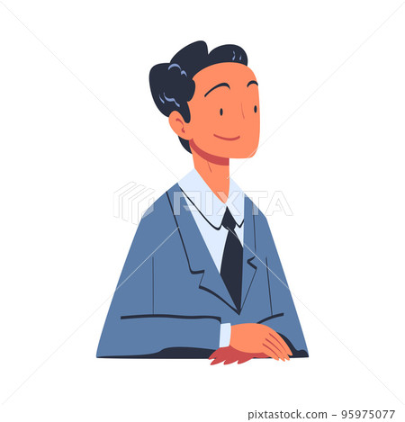 Man Character as Member of Negotiation at Negotiating Table Vector Illustration Man Character as Member of Negotiation at Negotiating Table Vector Illustration 95975077