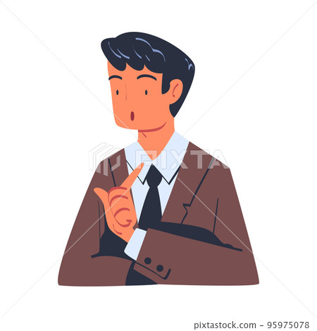 Man Character as Member of Negotiation at Negotiating Table Vector Illustration Man Character as Member of Negotiation at Negotiating Table Vector Illustration 95975078