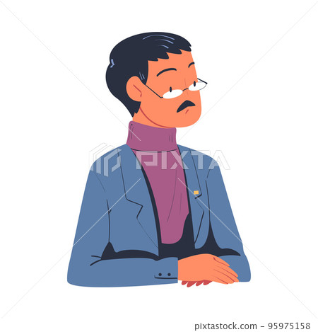 Man Character as Member of Negotiation at Negotiating Table Vector Illustration Man Character as Member of Negotiation at Negotiating Table Vector Illustration 95975158