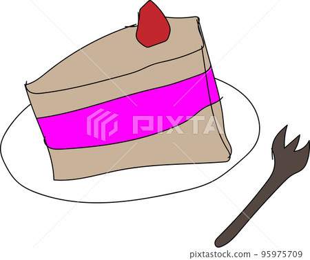 簡單的巧克力蛋糕手繪插畫 95975709