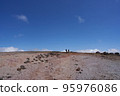 Two climbers walking on a rocky trail from Mt. Kumagatake to Mt. Mamiya 95976086