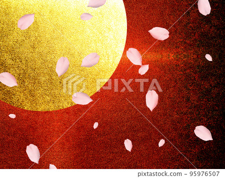full moon and cherry blossom 95976507