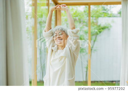 Lifestyle woman with silver hair Lifestyle woman with silver hair 95977202