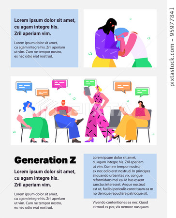 businesspeople discussing during meeting chat bubble communication brainstorming generation z concept businesspeople discussing during meeting chat bubble communication brainstorming generation z concept 95977841