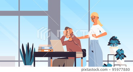 furious coworkers having fight crisis couple shouting problems in relationships generation Z lifestyle concept furious coworkers having fight crisis couple shouting problems in relationships generation Z lifestyle concept 95977880