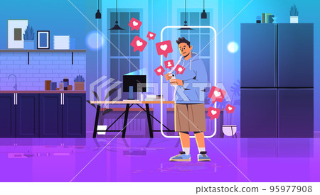 man social media influencer watching live streaming generation Z lifestyle concept new demography trend with progressive youth gen 95977908