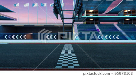 3d render empty asphalt international race track with start and finish line 95978108