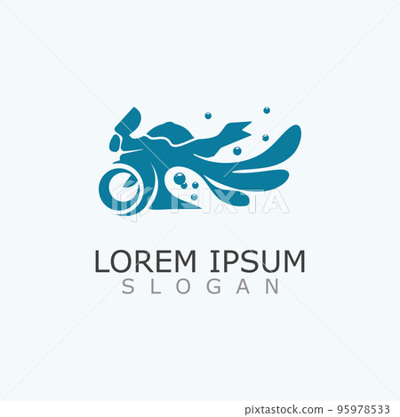 Motocycle wash logo design elegant and sporty concept cleaning vector 95978533