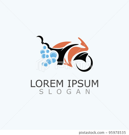 Motocycle wash logo design elegant and sporty concept cleaning vector Motocycle wash logo design elegant and sporty concept cleaning vector 95978535