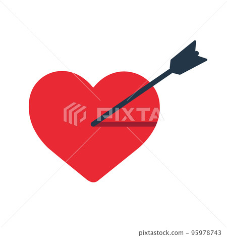 arrow on heart icon vector illustration 95978743