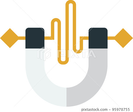 magnets and waves illustration in minimal style 95978755