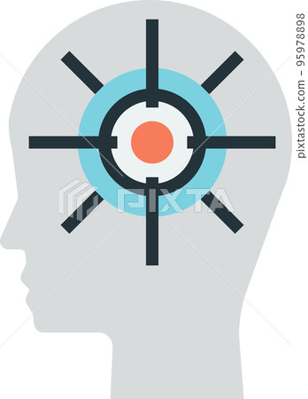human head and target illustration in minimal style human head and target illustration in minimal style 95978898