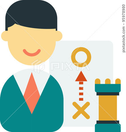 businessman and strategy illustration in minimal style businessman and strategy illustration in minimal style 95978980