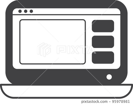 Desktop computers and applications illustration in minimal style 95978981