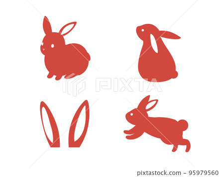 Illustration that can be used for New Year's cards in the year of the rabbit Rabbit silhouette 95979560