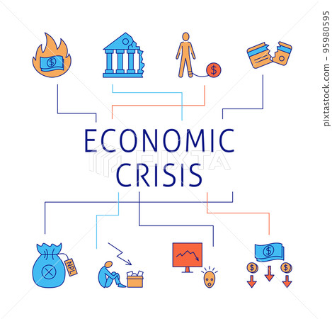 Economic and financial crisis banner Economic and financial crisis banner 95980595
