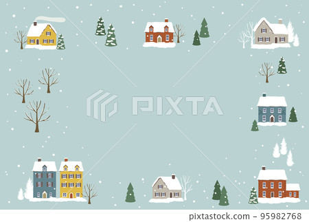 Deformed house and wooden frame winter version Deformed house and wooden frame winter version 95982768