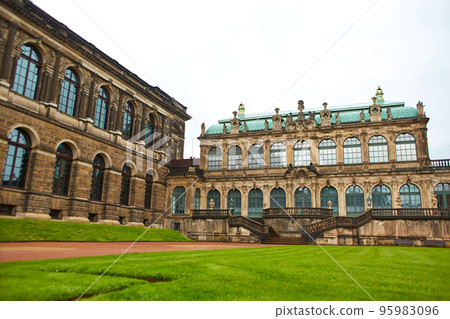 Saxon architecture in Dresden. Saxon Palace Zwinger. A popular tourist spot 95983096