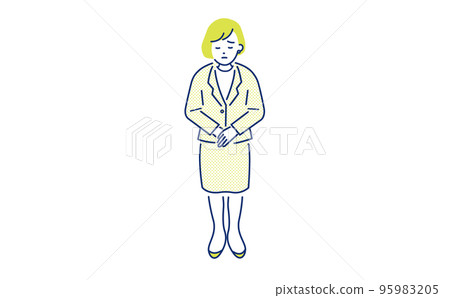 A female guide who wears a suit and apologizes 95983205