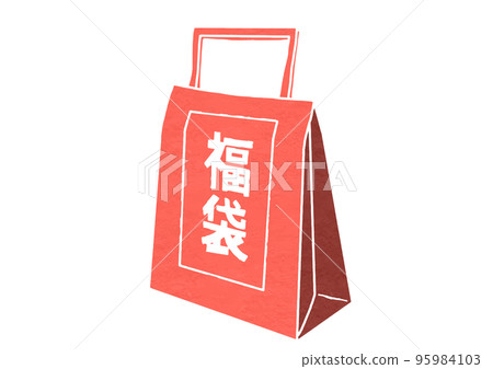Illustration of a diagonal lucky bag (print style) Illustration of a diagonal lucky bag (print style) 95984103