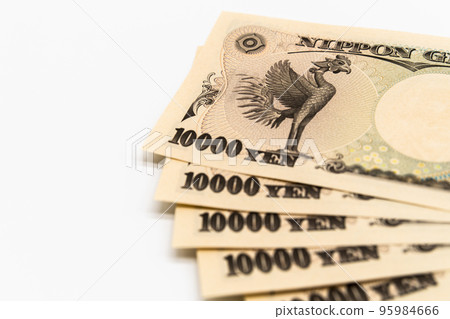 10,000 yen bill banknote reverse side image 10,000 yen bill banknote reverse side image 95984666