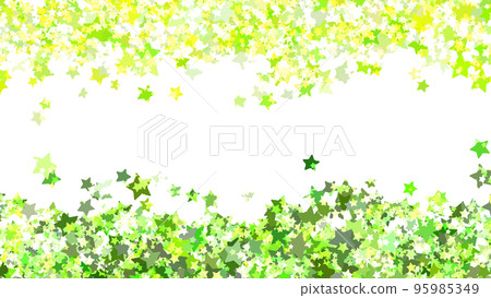 Green and yellowish green star sand header & footer 16:9 sparkling frame 95985349