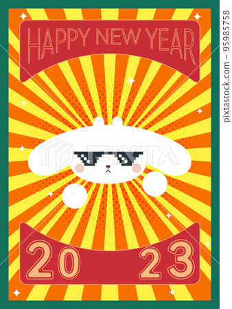 New Year's card 2023 Rabbit background New Year's card 2023 Rabbit background 95985758