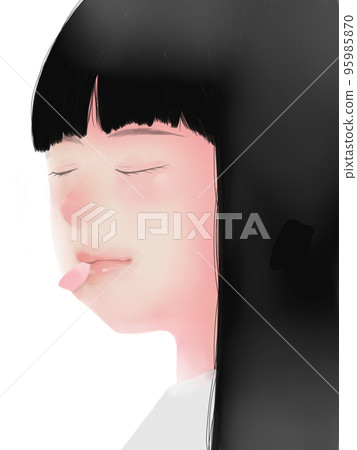 Gentle girl character illustration material (2) 95985870