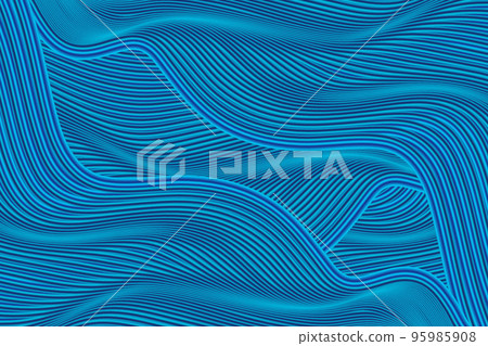 3D rendering wavy blue abstract lines texture texture poster background 95985908