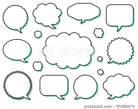 語音氣球 11 種設置綠色陰影 95986074