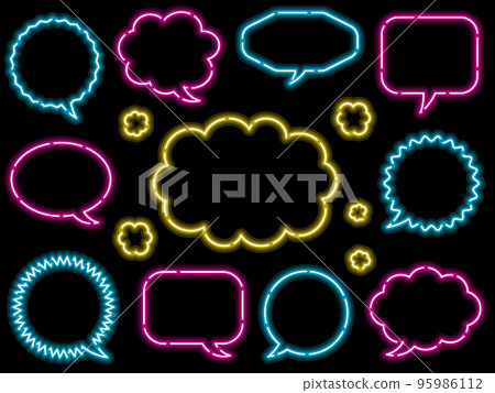 Set of 11 neon-style balloons Pop 95986112