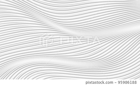 3D渲染波形灰白色抽象線條質感紋理背景 95986188