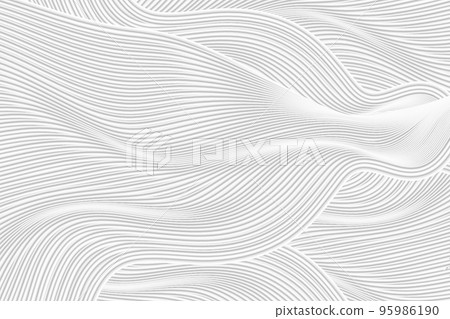 3D渲染波形灰白色抽象線條質感紋理背景 95986190