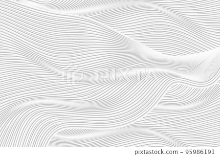 3D渲染波形灰白色抽象線條質感紋理背景 95986191