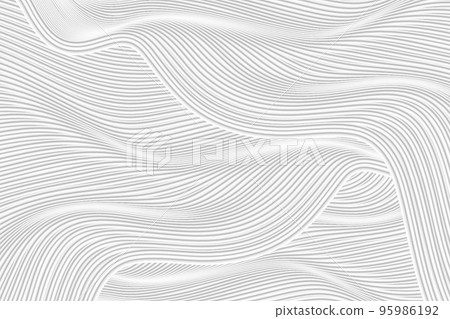 3D渲染波形灰白色抽象線條質感紋理背景 95986192